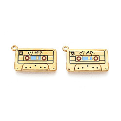 Coloré 304 acier inoxydable émail pendentifs, breloques en ruban adhésif, placage ionique (ip), réel 18 k plaqué or, colorées, 13x20.5x2mm, Trou: 1.3mm
