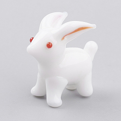 Белый Кролик украшения для дома, украшения ручной работы дисплея бусины, 3 d кролика, белые, 20x11x21 мм