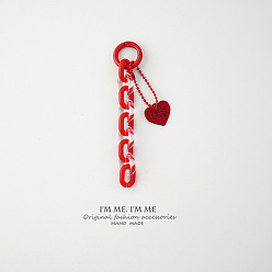 Da Hong Xi Yi X571 Summer Jelly Acrylic Heart AirPods Case with Chain for Bag Keychain