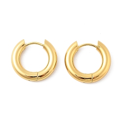 Золотой 202 обруч серьги из нержавеющей стали замке, с 316 хирургическим стержнем из нержавеющей стали, кольцо, золотые, 6 датчик, 19x20x4 мм, штифты : 1 мм