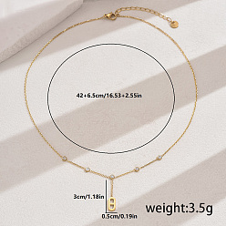 Прозрачный Овальные подвески из нержавеющей стали с кубическим цирконием, золотые, прозрачные, 16.54 дюйм (42 см)