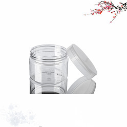 Clear Transparent Plastic Empty Portable Facial Cream Jar, Refillable Cosmetic Containers, with Screw Lid, Column, Clear, 5x3.3cm, Capacity: 30ml(1.01fl. oz)