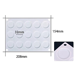 White Food Grade Round DIY Silicone Wax Seal Molds for Wax Seal Beads, Wax Seal Stamp Supplies, White, 154x208x3mm, Inner Diameter: 32mm