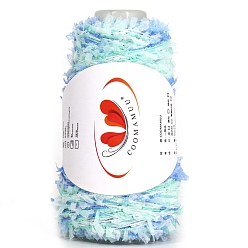 Sky Blue Gradient Rainbow Polyester Paper Yarn, for Hand Knitting Scarf Hat Summer Sweater Supplies , Sky Blue, 2mm