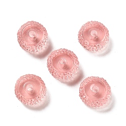 Pink Transparent Resin Beads, Textured Rondelle, Pink, 12x7mm, Hole: 2.5mm