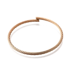 Light Gold 304 браслеты из нержавеющей стали для женщин и мужчин, скрученный, ионное покрытие (ip), золотой свет, внутренний диаметр: 2-1/8 дюйм (5.4 см)