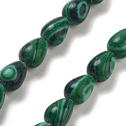 Малахит Синтетического малахита бисер нитей, слеза, 9x6 мм, отверстие : 1.2 мм, около 44 шт / нитка, 15.75'' (40 см)