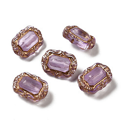 Dark Orchid Transparent Acrylic Beads, Rectangle, Dark Orchid, 18x13x8.5mm, Hole: 1.8mm, about: 515pcs/500g