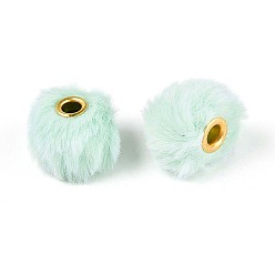 Аквамарин Имитация кроличьей шерсти европейские бусины, рондель, аквамарин, 19.5~20x12 мм, отверстие : 4 мм