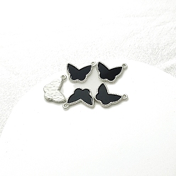 Черный Подвески из сплава и ацетата целлюлозы, бабочка, чёрные, 16.5x18 мм