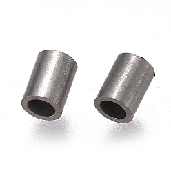 Stainless Steel Color 304 Stainless Steel Tube Beads, Stainless Steel Color, 4x3mm, Hole: 2mm