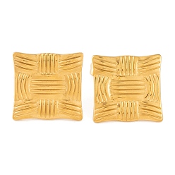 Rhombus Ионное покрытие (ip) 304 серьги-гвоздики из нержавеющей стали для женщин, золотые, ромб, 24x24 мм