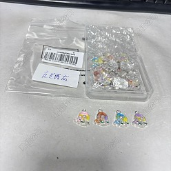 (52) Непрозрачная лаванда 32 шт 4 цвета сплава эмалевые подвески, с ABS имитации жемчуга, овал с подвеской в виде бабочки, серебряные, разноцветные, 19x15x4.5 мм, отверстие : 2 мм, 8 шт / цвет