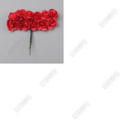 Красный 144шт. искусственных бумажных роз, Для поделок, домашнего фестиваля, декоративного украшения вечеринки, красные, 83x18x9 мм