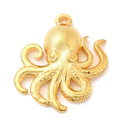 Настоящее золото 18K 304 подвески из нержавеющей стали, очарование осьминога, реальный 18 k позолоченный, 17x18x3.5 мм, отверстие : 1.5 мм