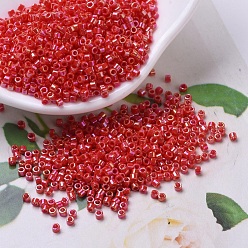 (DB0159) Opaque Vermillion Red AB MIYUKI Delica Beads, Cylinder, Japanese Seed Beads, 11/0, (DB0159) Opaque Vermillion Red AB, 1.3x1.6mm, Hole: 0.8mm, about 2000pcs/bottle, 10g/bottle