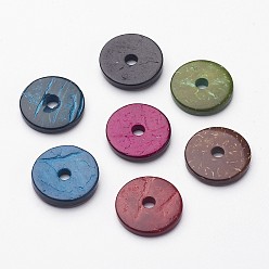 (52) Непрозрачная лаванда Смешанный цвет свободные кокосовое пончик бусы, 15x3 мм, отверстие : 3 мм