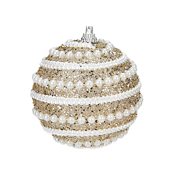 Dark Khaki Pearl Powder Sticky Foam Ball Pendant Decoration, for Christmas Tree Hanging Ornaments, Dark Khaki, 80mm