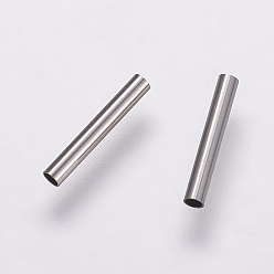 Stainless Steel Color 304 Stainless Steel Tube Beads, Stainless Steel Color, 10x1.5mm, Hole: 1mm
