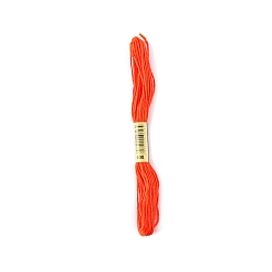 Orange Red Polyester Embroidery Threads for Cross Stitch, Embroidery Floss, Orange Red, 0.15mm, about 8.75 Yards(8m)/Skein