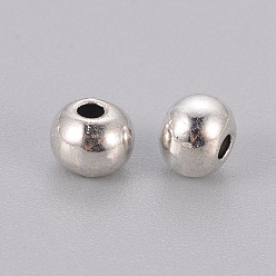 Antique Silver Tibetan Style Spacer Beads, Round, Cadmium Free & Nickel Free & Lead Free, Antique Golden, 5x4mm, Hole: 1.5mm