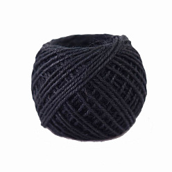 Black 50M Jute Cord, Round, for Gift Wrapping, Party Decoration, Black, 2mm, about 54.68 Yards(50m)/Roll
