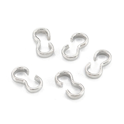 Платинированный Латунные разъемы для быстрой связи, цепоченая фурнитура, застежки в форме 3, долговечный, Реальная платина, Реальная платина, 6.8x3x0.9 мм, внутренний диаметр: 6x2.4 мм