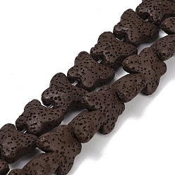 Кокосово-Коричневый Бусы из натуральной лавы, окрашенные, бабочка, кокосового коричневый, 13.5x12x6.5 мм, отверстие : 1 мм, около 35 шт / нитка, 13.78~13.98'' (35~35.5 см)