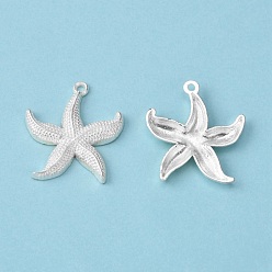 Серебро Подвески из морских звезд и морских сплавов в тибетском стиле, без кадмия, без никеля и без свинца, серебряные, 26x23x3 мм, Отверстие : 1.5 мм , около 483 шт / 1000 г