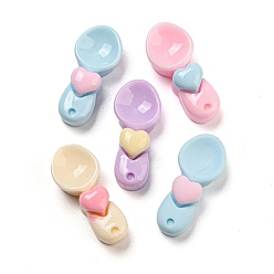 Mixed Color Tableware Opaque Resin Decoden Cabochons, Spoon with Heart, Mixed Color, 15x6.5x5mm