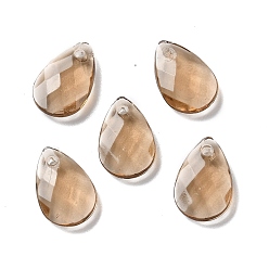 Camel Opaque Acrylic Charms, Faceted, Teardrop Charms, Camel, 13x8.5x3mm, Hole: 1mm