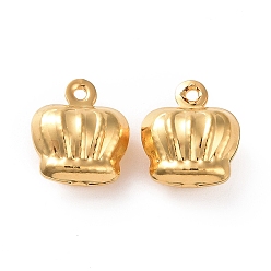 Oro 304 colgantes de acero inoxidable, encantos de la corona, dorado, 11x9.5x5.5 mm, agujero: 1 mm