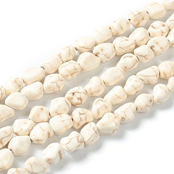 Magnesite Synthetic Magnesite Beads Strands, Nuggets, 11~12.5x8~10x7~9mm, Hole: 1.4mm, about 33pcs/strand, 13.70 inch(34.8cm)