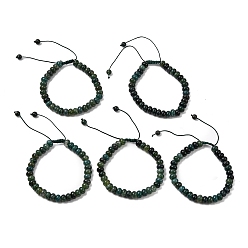 Мосс Агат Регулируемые натуральные моховые браслеты из плетеного агата, с нейлоновым шнуром, 2 дюйм ~ 2-1/2 дюйм (5.2~6.6 см)