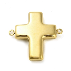 Real 14K Gold Plated 304 Stainless Steel Connector Charms, Religion Corss Links, Real 14K Gold Plated, 24.5x26x5mm, Hole: 1.6mm