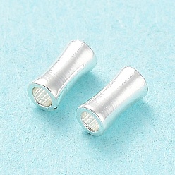 Серебро Экологичные латунные бусины, без кадмия и без свинца, бамбук совместное, серебряные, 4x2 мм, отверстие : 1.2 мм