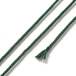 Dark Green Polyester Twisted Cord, Round, for DIY Jewelry Making, Dark Green, 1.2mm, about 38.28 Yards(35m)/Roll