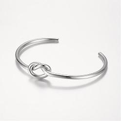 Stainless Steel Color Unique Design 304 Stainless Steel Cuff Bangles, Stainless Steel Color, 49x62mm
