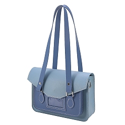 Steel Blue DIY Imitation Leather Handbag Making Kits, Handmade Shoulder Bags Kit for Beginners, Steel Blue, 37x27.5x8cm