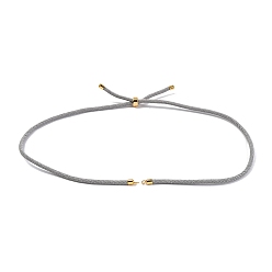 Серебро Нейлон шнуры ожерелье решений, с фурнитурой позолоченной латунной, долговечный, серебряные, 22~22.8 дюйм (56~58 см), отверстие : 1.7 мм