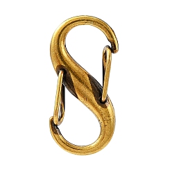 Antique Golden Tibetan Style Alloy Double S Snap Hook Spring Keychain Clasps, Rock Climbing Carabiners, for Women Men Camping Fishing, Antique Golden, 27.5x14mm