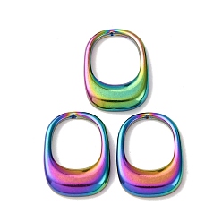 Rainbow Color 304 подвески из нержавеющей стали, ионное покрытие (ip), прямоугольный шарм, Радуга цветов, 19x14.5x3 мм, отверстие : 12x10 мм