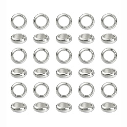 Stainless Steel Color 304 Stainless Steel Beads, Ring, Stainless Steel Color, 6x2mm, Hole: 4mm