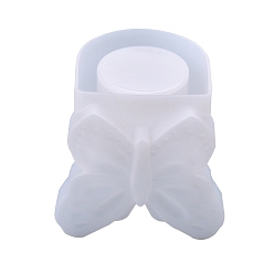 White Silicone Pen Holder Molds, Resin Casting Molds, for UV Resin, Epoxy Resin Craft Making, Butterfly, White, 62x62x84mm