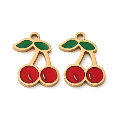 (123L) Белый крем непрозрачный блеск 304 прелести нержавеющей стали, с эмалью, ионное покрытие (ip), вишня, золотые, огнеупорный кирпич, 14x9.8x1.4 мм