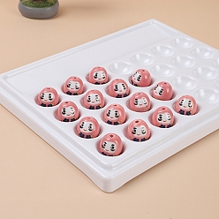 Фламинго Фарфоровые бусины ручной работы, яркие остекление, овальные, дхарма, фламинго, 16x15 мм