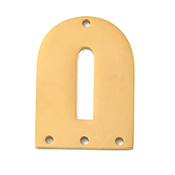 Золотой Ионное покрытие (ip) 304 звенья компонентов люстры из нержавеющей стали, лазерная резка, форма арки, золотые, 25x17.5x1 мм, отверстие : 1.4 мм