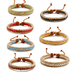 A set of 7 bracelets Красочный ретро минималистский плетеный кожаный браслет из веревки в этническом стиле для мужчин и женщин