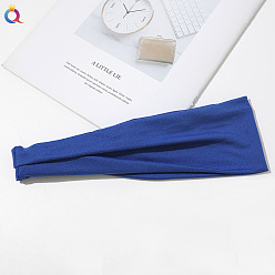 C253-A Solid Color Headband - Blue Printed Knit Headband for Women - Sweat Absorbent Yoga Sports Hair Band