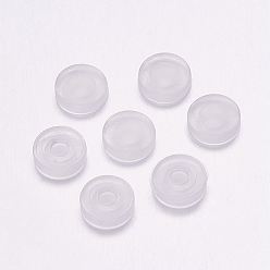 Clear Comfort TPE Plastic Pads for Clip on Earrings, Anti-Pain, Clip on Earring Cushion, Clear, 7x7x2mm, Hole: 2mm
